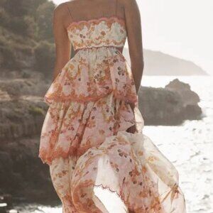 Zimmermann Laurel Tiered Cotton-Silk Midi Dress